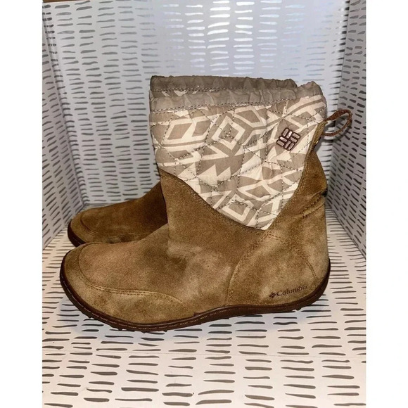 Columbia Sz 7 Waterproof Winter Boots Minx Moccasin Omni Heat Insulated 200 Gram - Picture 2 of 8